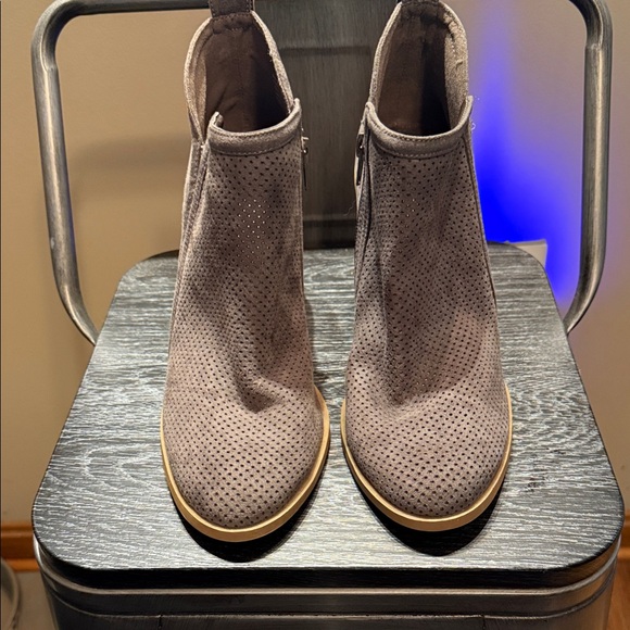 Madden Girl Taupe Perforated Ankle Booties - Picture 1 of 8